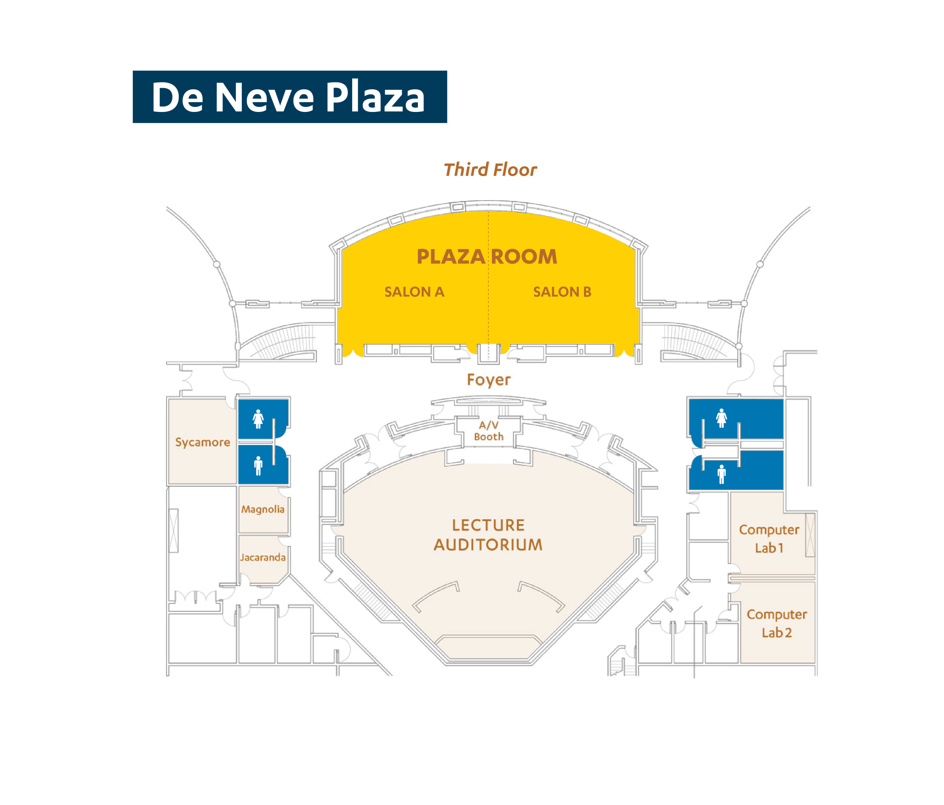 map of De Neve Plaza