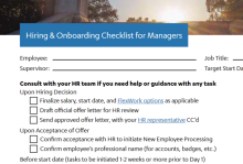 checklist of to dos for a hiring manager